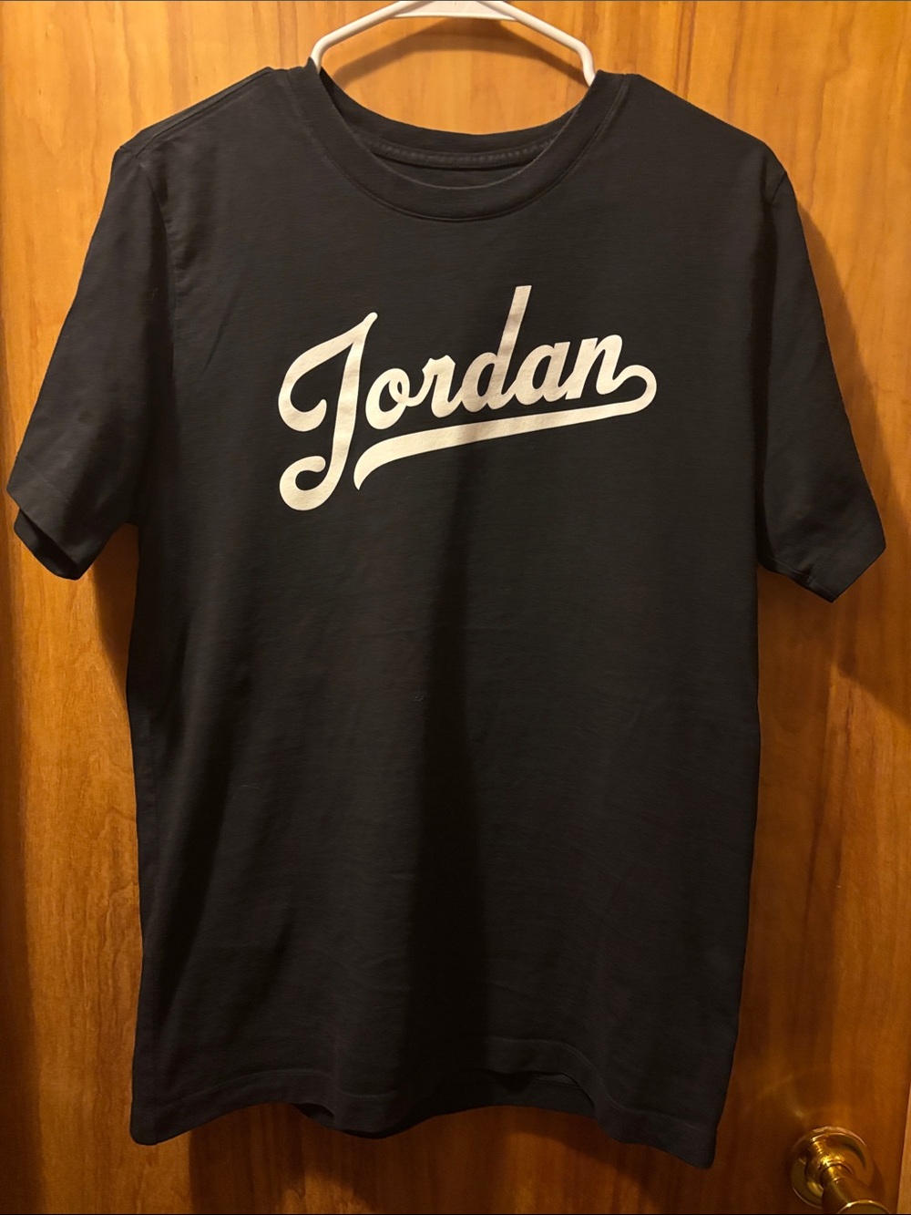 Jordan Black Tee with White Script Logo